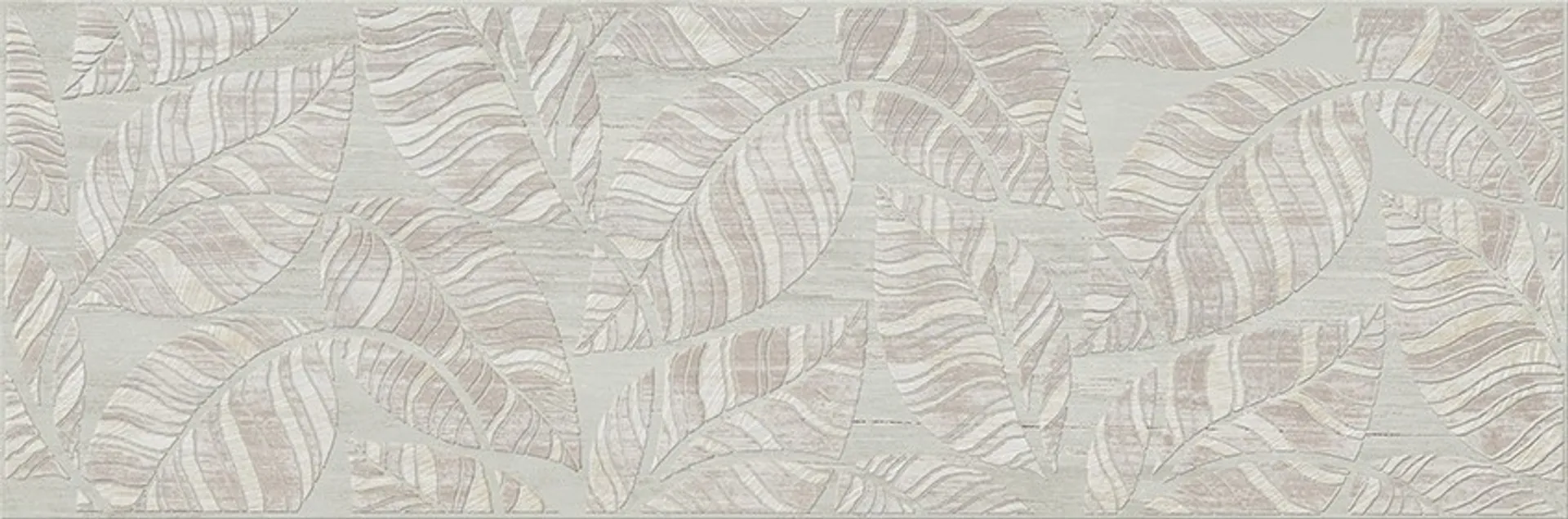 Dekor Livi beige inserto leaves mat 20x60 Cersanit
