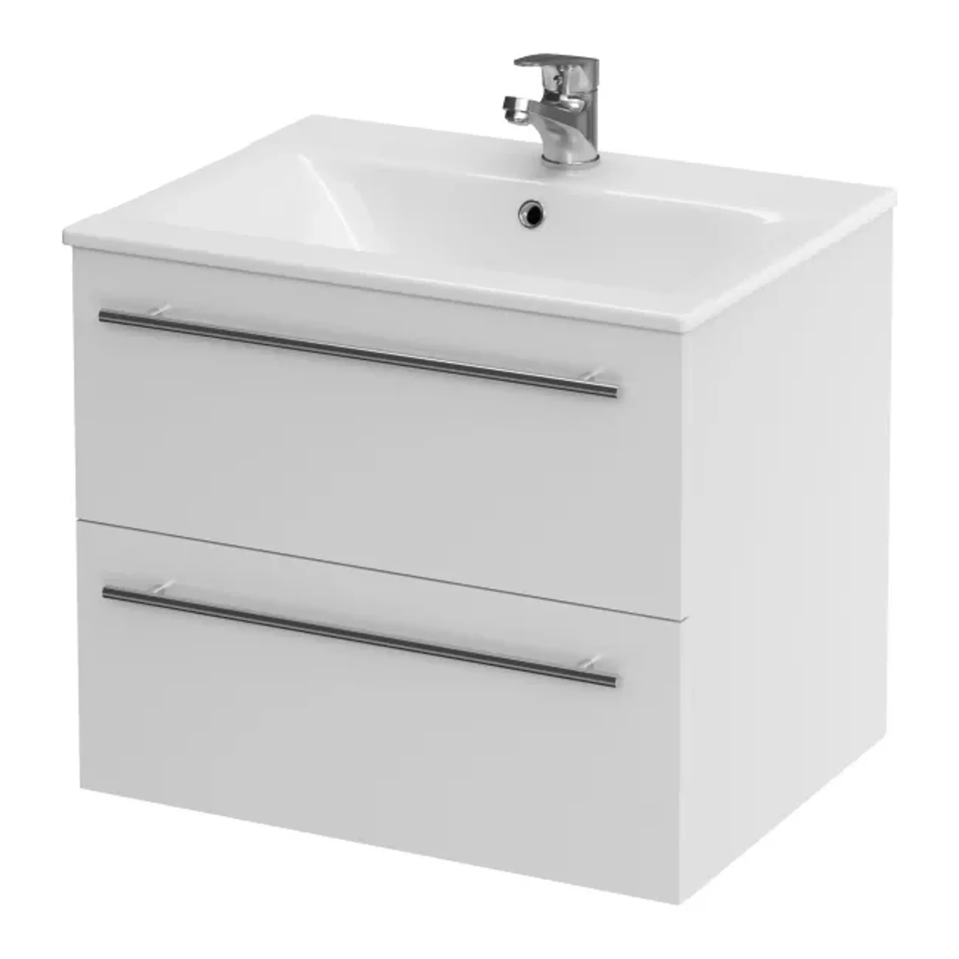 Szafka łazienkowa z umywalką Cersanit Elisa 50 cm biały połysk S801-095-DSM