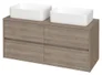 Szafka łazienkowa pod umywalkę z blatem Cersanit Crea 120 cm ciemne drewno S931-004