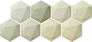 Glazura Polare green hex mat rectified 11x12,5 Arte