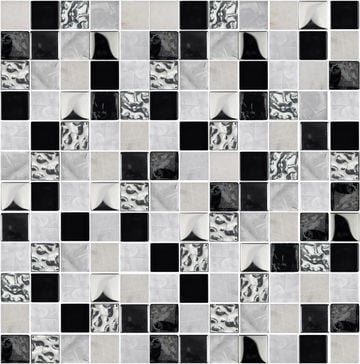 Mozaika 30x30 Crystal Czarna Goccia