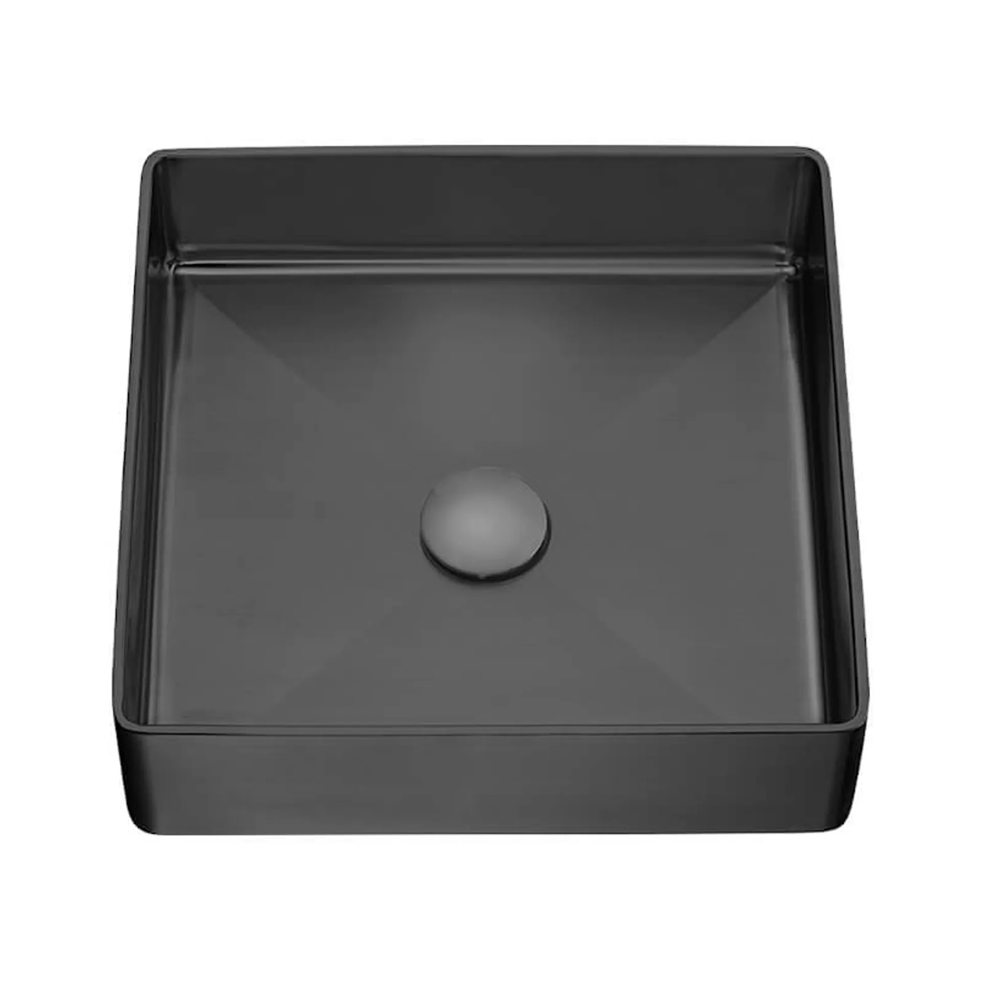 Umywalka nablatowa Laveo Pola 36 cm kwadratowa czarny mat VUP 722S