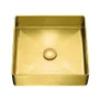 Umywalka nablatowa Laveo Pola 36 cm kwadratowa złoty połysk VUP G22S