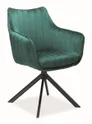 Krzesło Azalia Velvet Czarne / Bluvel 78 Zielone
