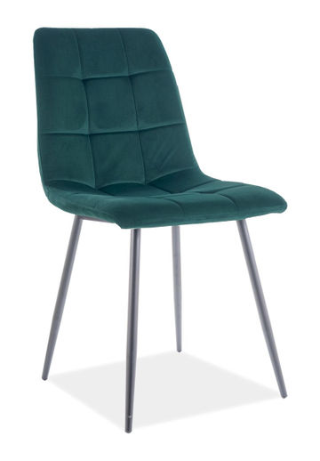 Krzesło Mila Matt Velvet Czarne / 75 Zielone