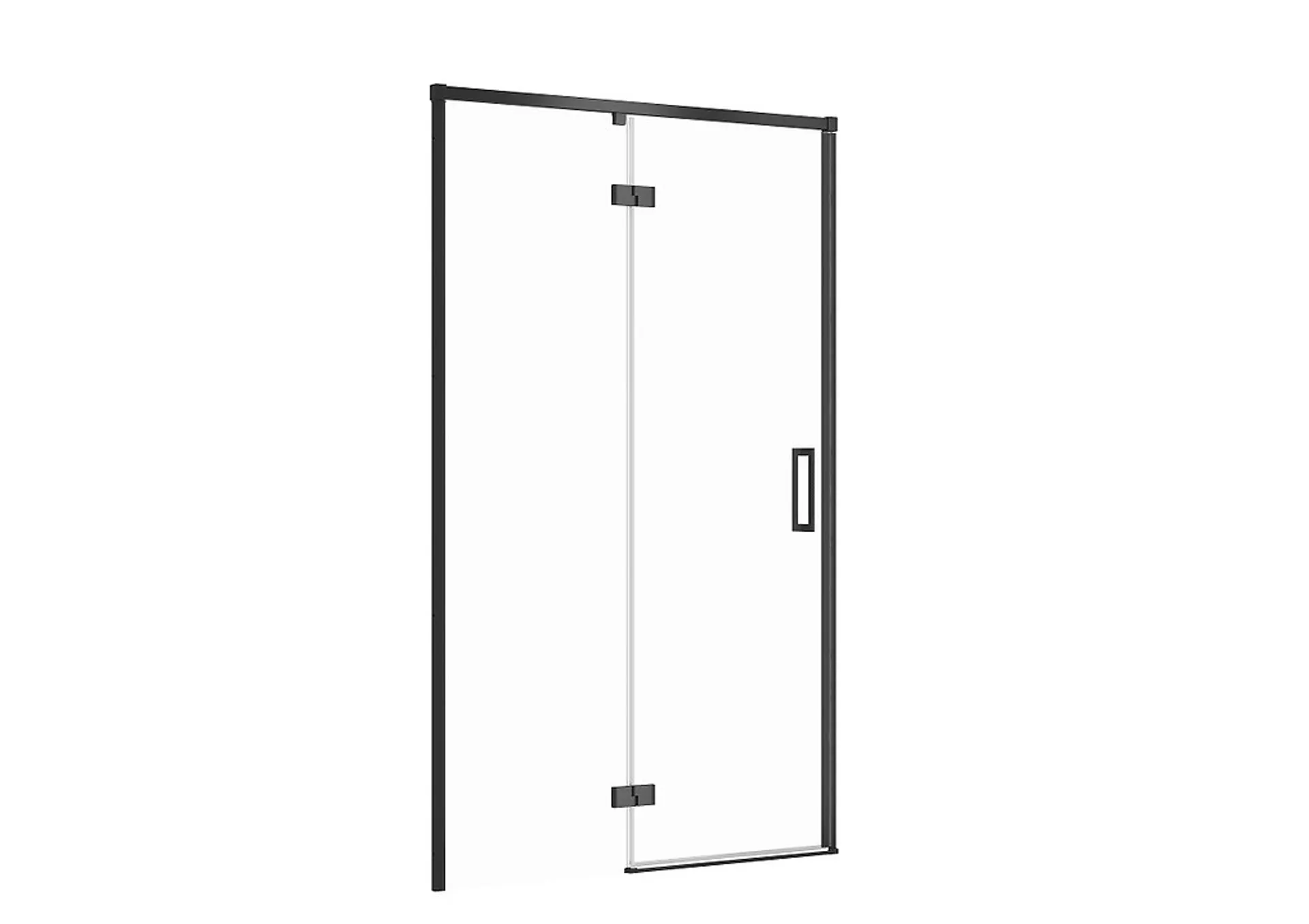 Drzwi prysznicowe Cersanit Larga 120X195 lewe czarny transparentne S932-130