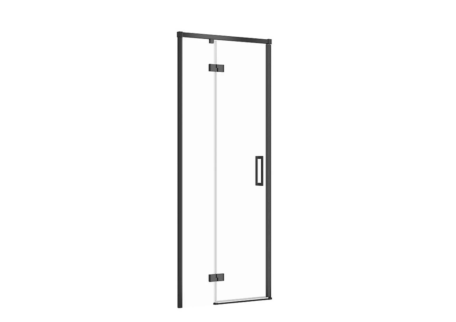 Drzwi prysznicowe Cersanit Larga 80X195 lewe czarny transparentne S932-127