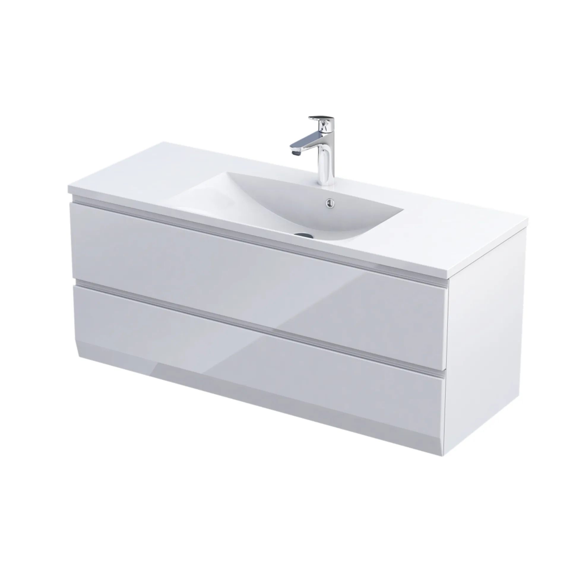 Szafka łazienkowa pod umywalkę Oristo Brylant 120 cm biały połysk OR36-SD2S-120-1-V3