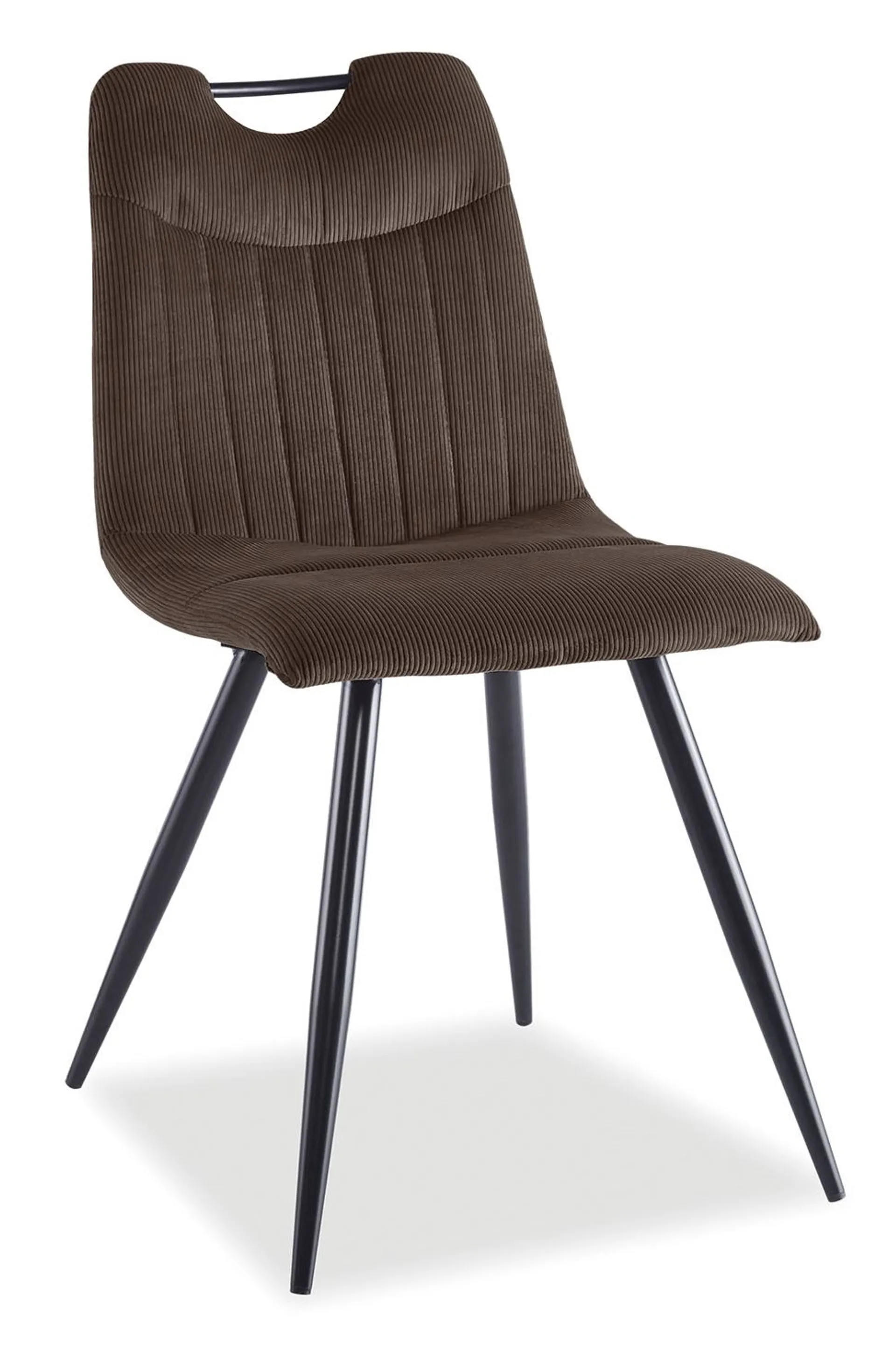 Krzesło Orfe Sztruks Czarny / Fjord 47 Brązowy