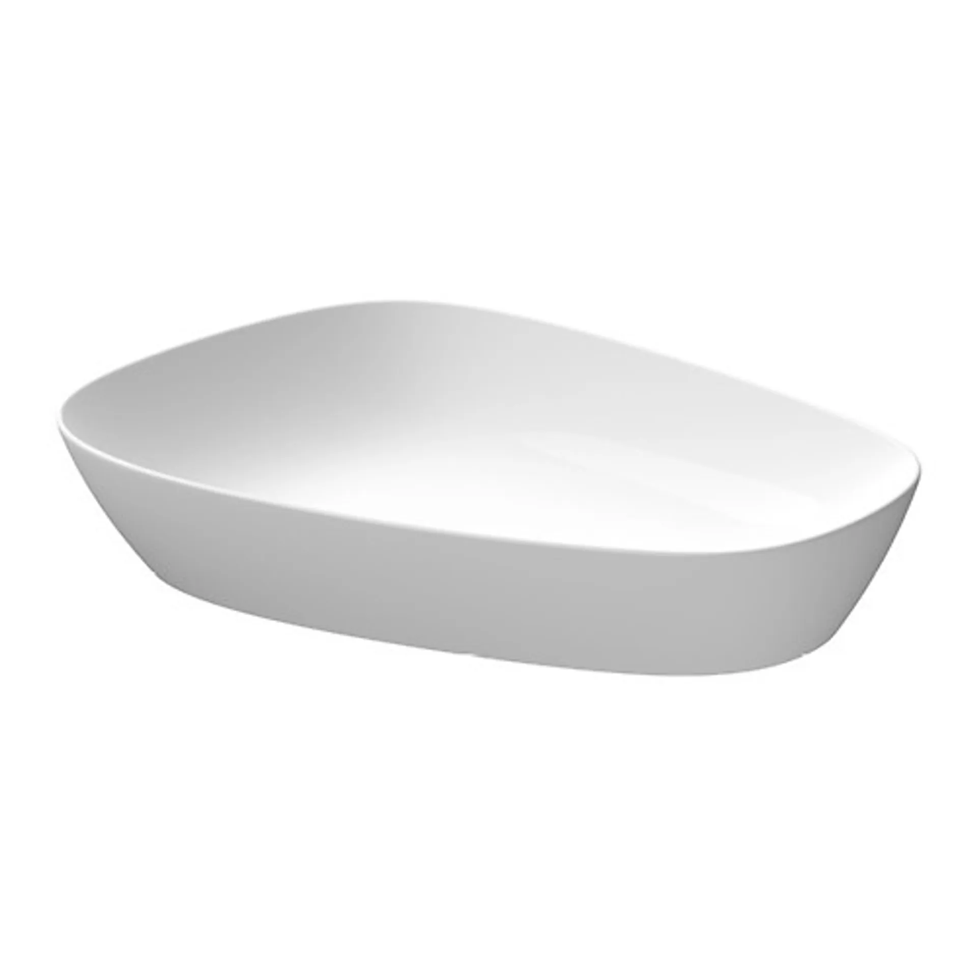 Umywalka nablatowa Meissen Keramik Kontra 60x37 cm asymetryczna biały połysk K682-003