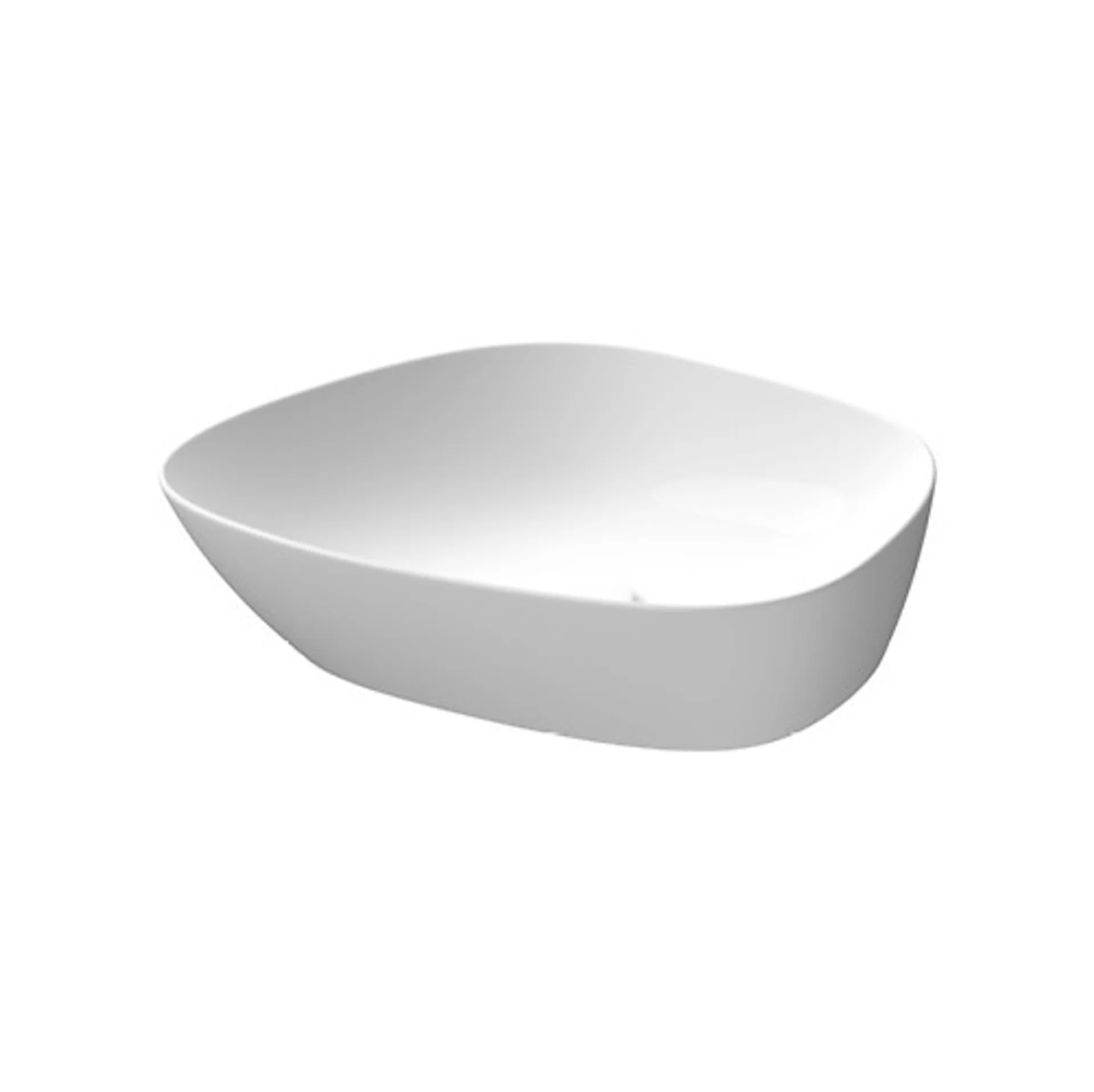 Umywalka nablatowa Meissen Keramik Kontra 48x40 cm asymetryczna biały połysk K682-004