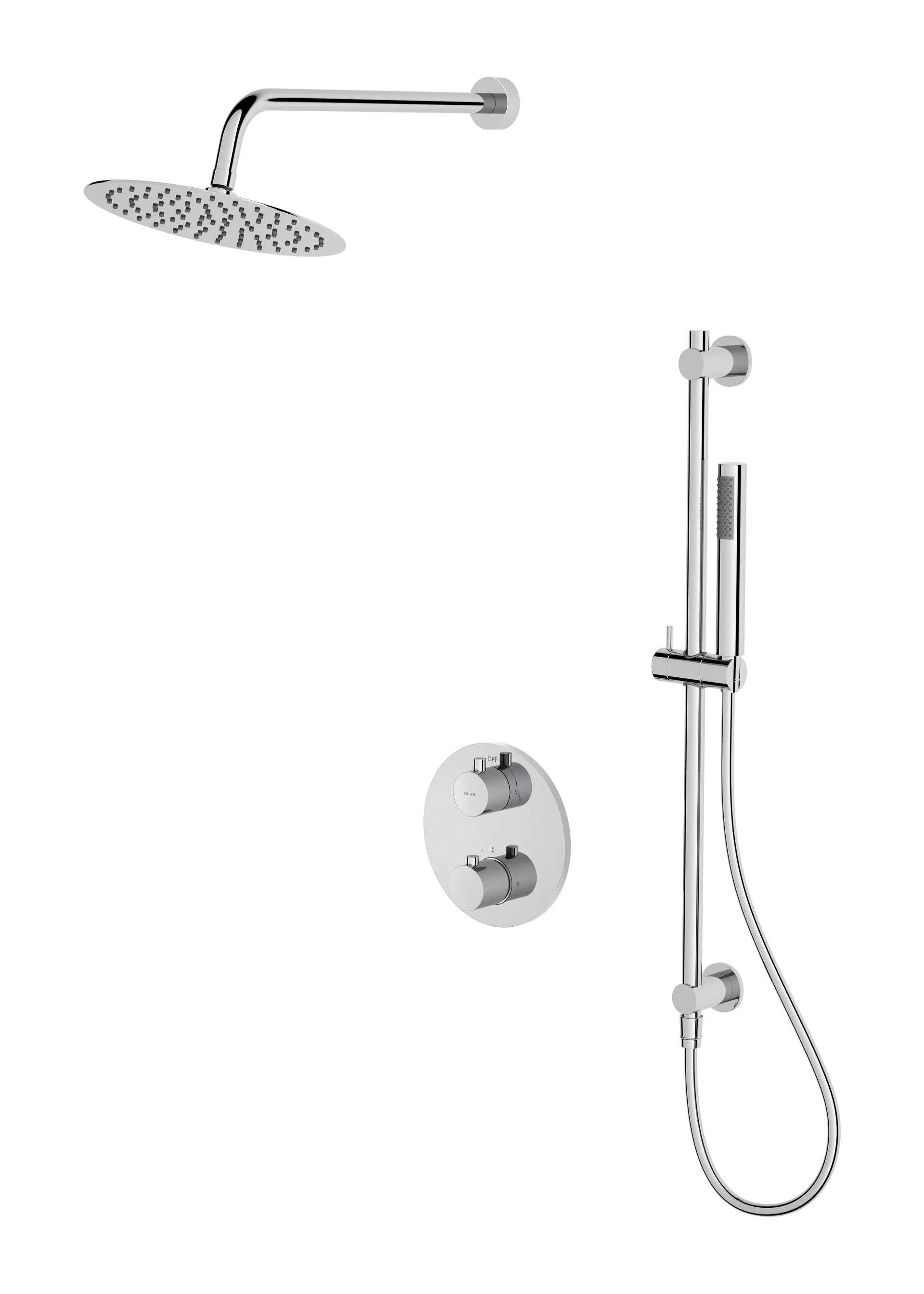 Zestaw prysznicowy podtynkowy termostatyczny Cersanit Zen chrom połysk S952-032