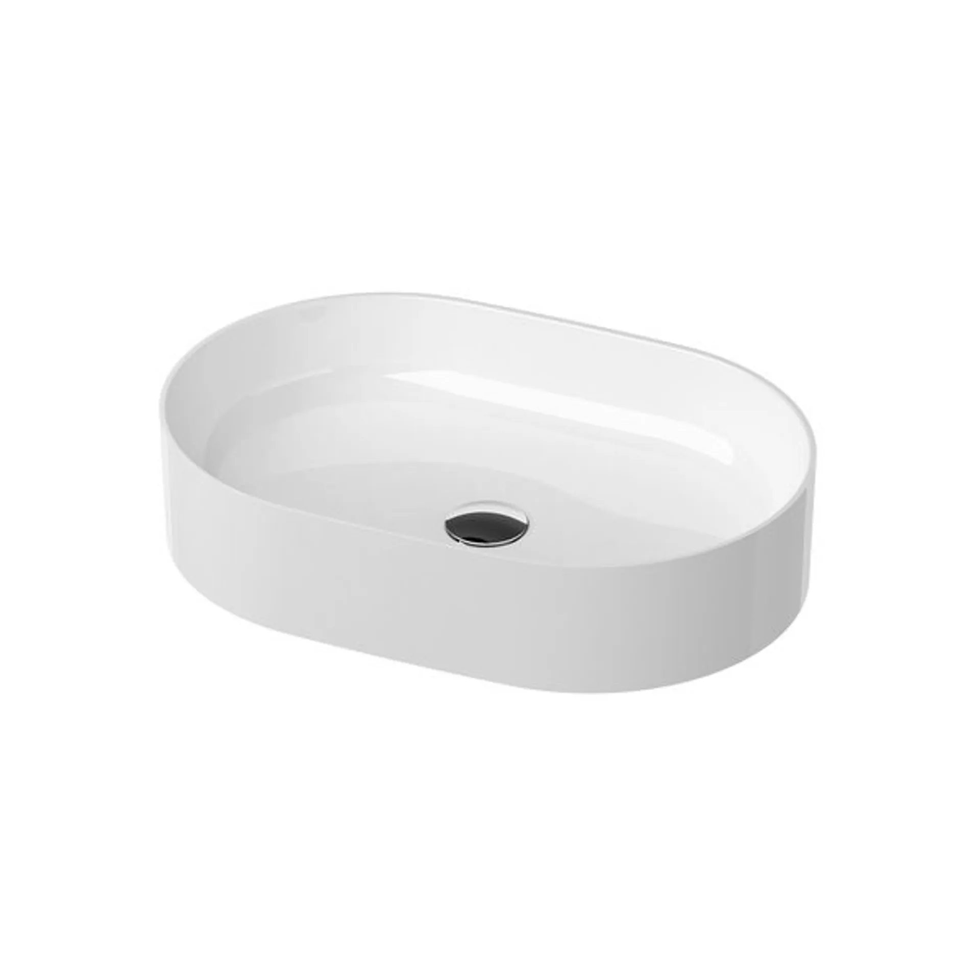 Umywalka nablatowa Ravak Ceramic Slim O 55x37 cm owalna biały połysk XJX01155001