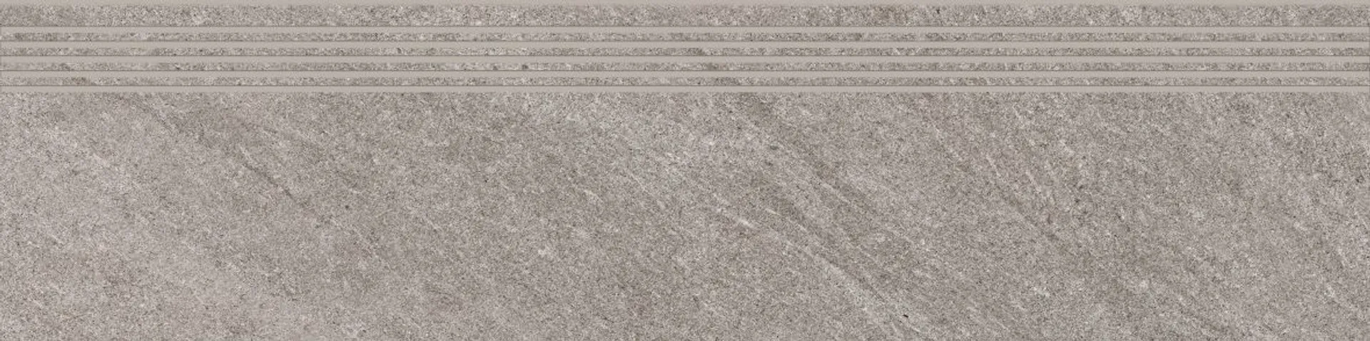 Stopnica Bolt light grey steptread mat rectified 29,8x119,8 Cersanit