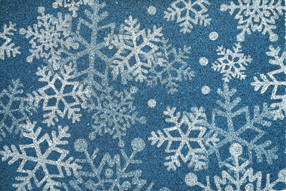 Wycieraczka Kokosowa Świąteczna Śnieżynki 12X400X600 Niebieska