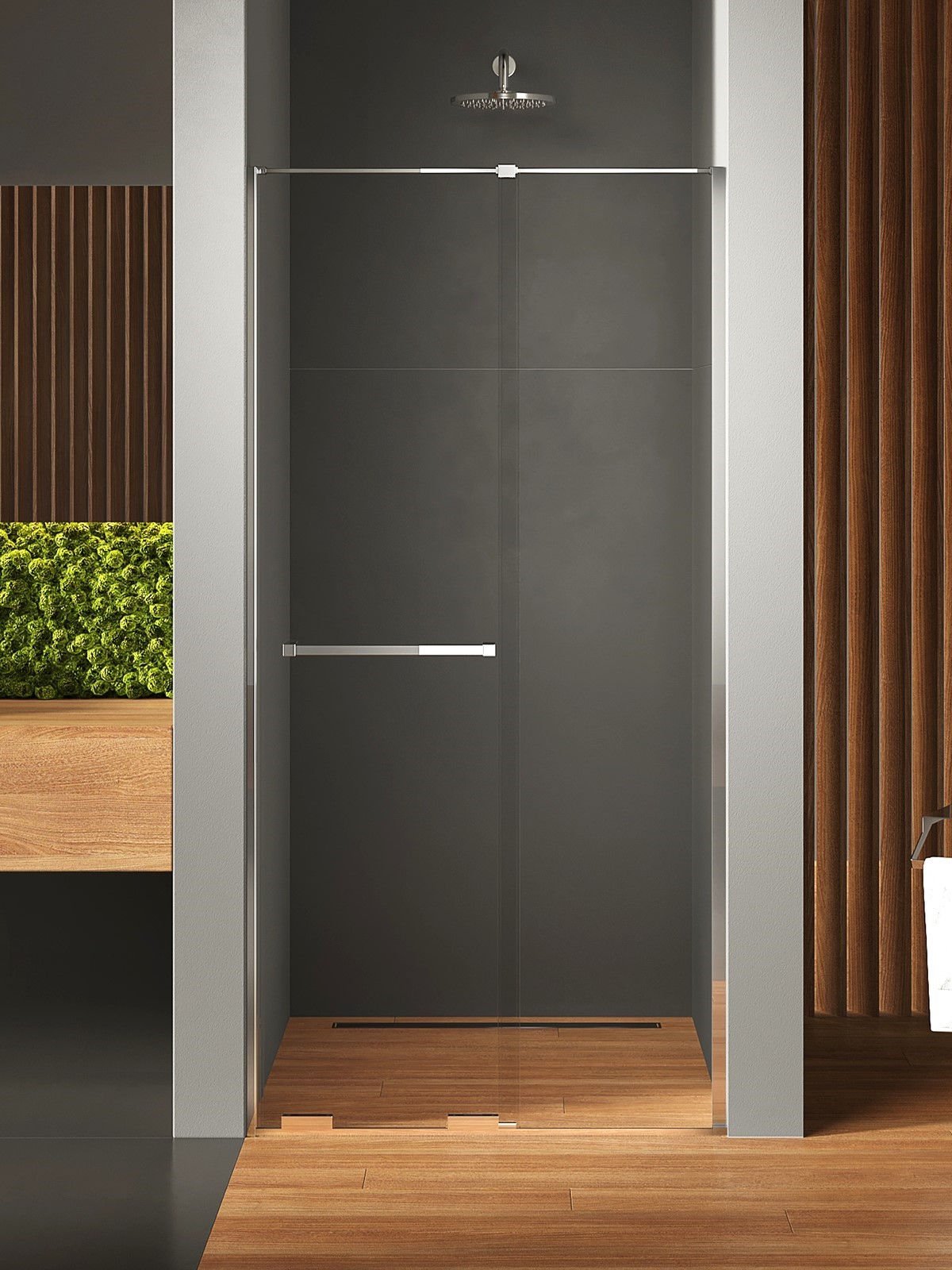 Drzwi prysznicowe New Trendy Smart 100x200 wnękowe uniwersalne chrom EXK-6577