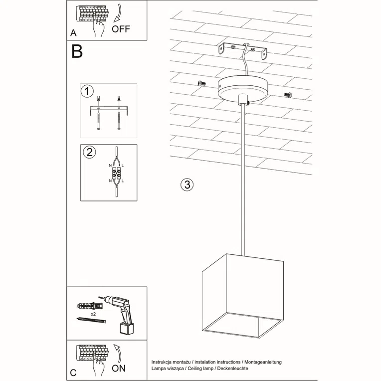 LAMPA WISZĄCA QUAD 1 1XGU10 CZARNY