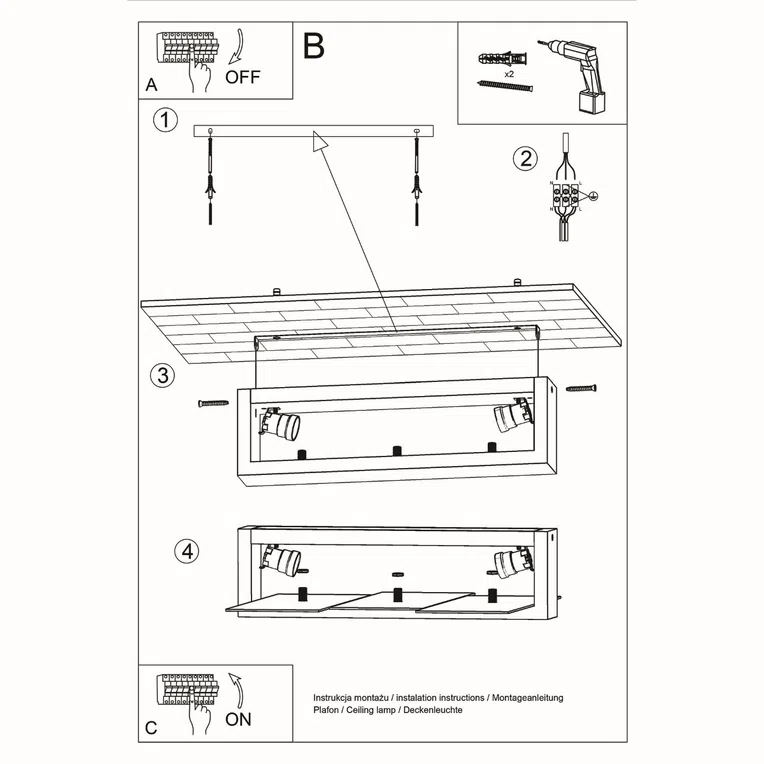 PLAFON FENIKS 2 WENGE 2XE27 WENGE