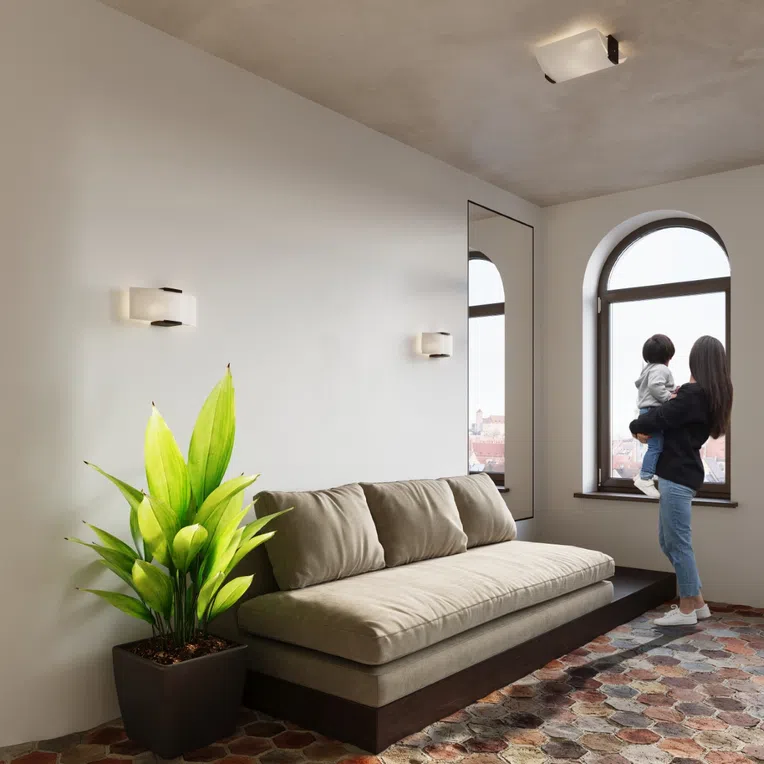 KINKIET EMILIO 2XE14 WENGE/BIAŁY