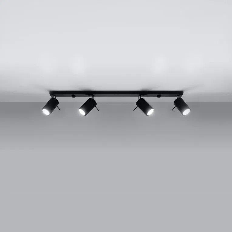 PLAFON RING 4L 4XGU10 CZARNY