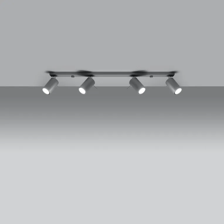 PLAFON RING 4L 4XGU10 SZARY