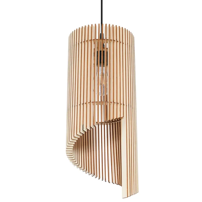 LAMPA WISZĄCA ALEXIA 1XE27 NATURALNE DREWNO