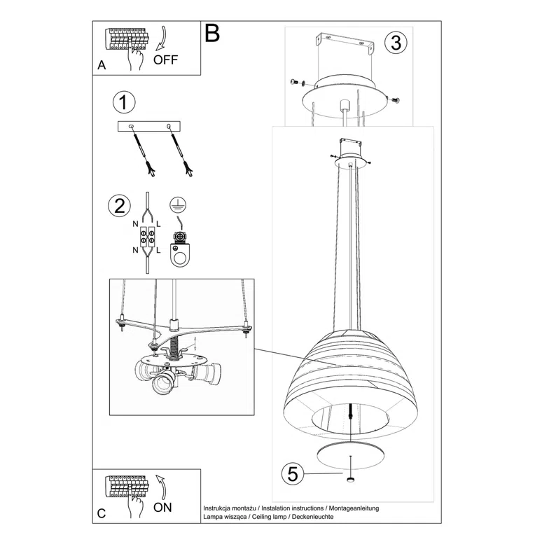 Lampa Wisząca Bella 60 3Xe27 Biała