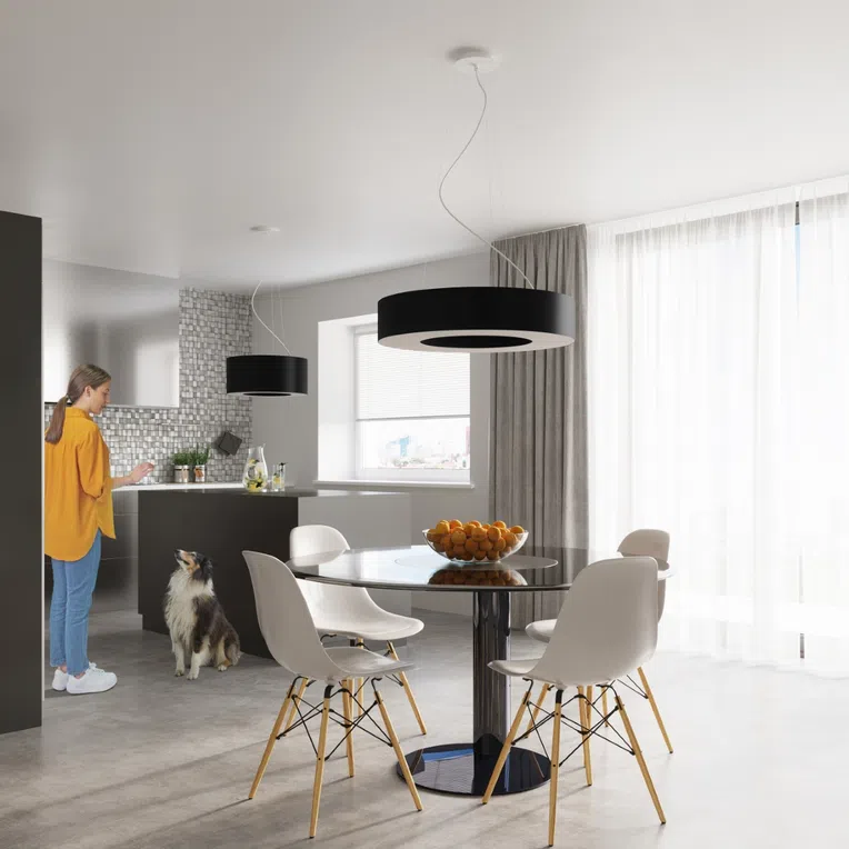 ŻYRANDOL SATURNO SLIM 90 8XE27 CZARNY