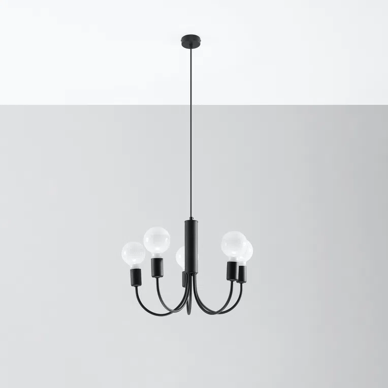 ŻYRANDOL PICCOLO 5 5XE27 CZARNY