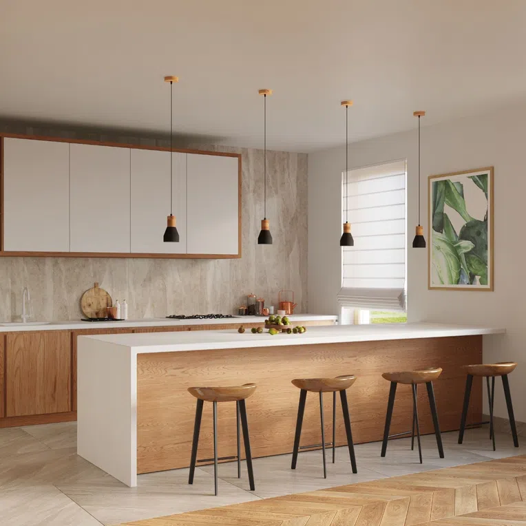 LAMPA WISZĄCA QUBIC 1XE27 CZARNY/NATURALNE DREWNO