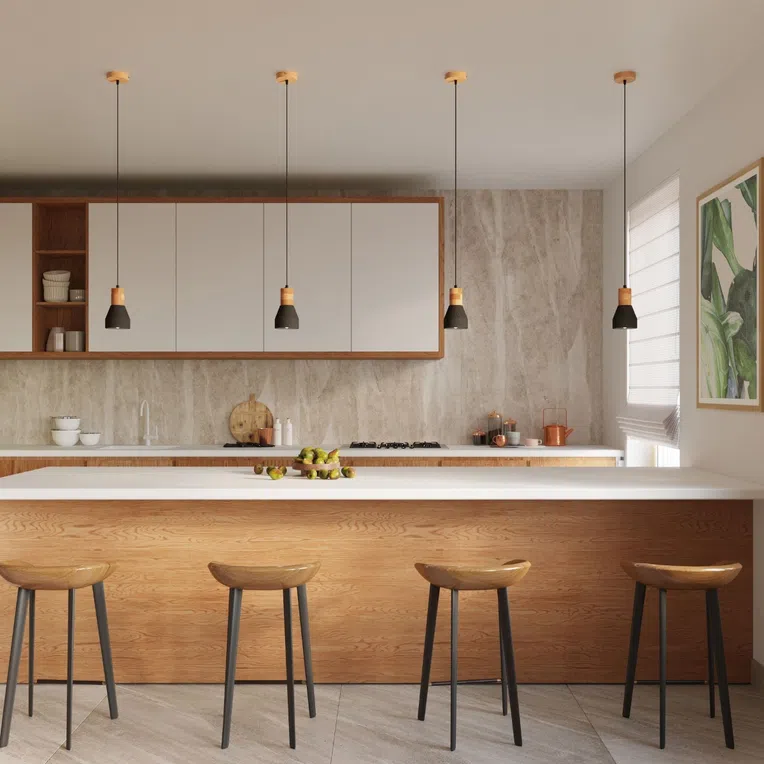 LAMPA WISZĄCA QUBIC 1XE27 CZARNY/NATURALNE DREWNO