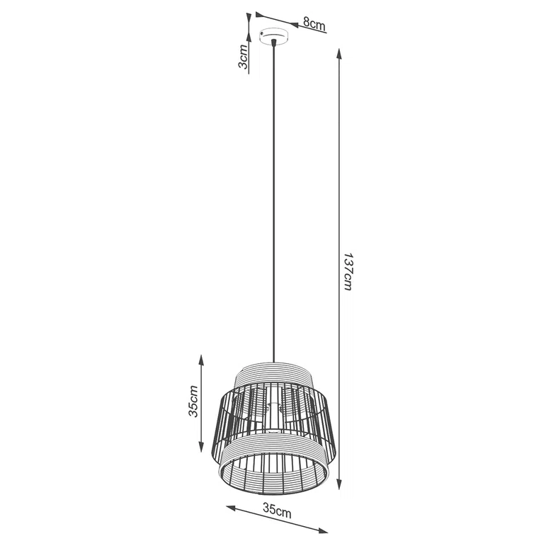 LAMPA WISZĄCA BRILO 1XE27 CZARNY