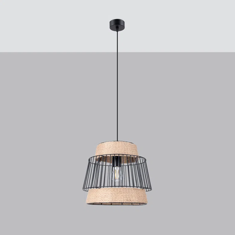 LAMPA WISZĄCA BRILO 1XE27 CZARNY