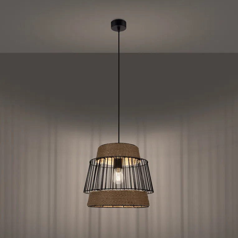 LAMPA WISZĄCA BRILO 1XE27 CZARNY