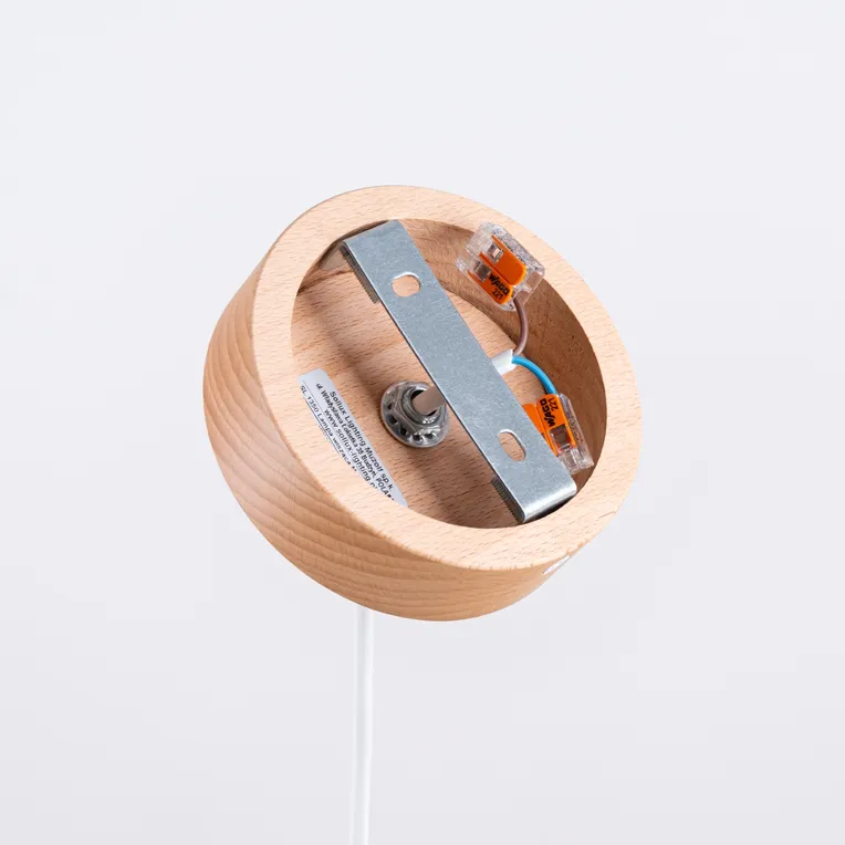 LAMPA WISZĄCA MARION 1XE27 BIAŁY/NATURALNE DREWNO