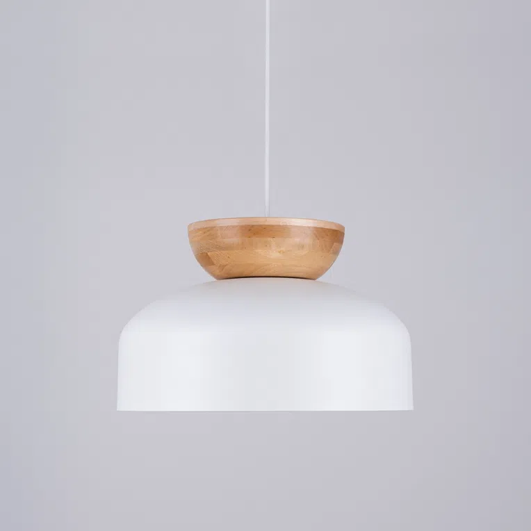 LAMPA WISZĄCA MARION 1XE27 BIAŁY/NATURALNE DREWNO