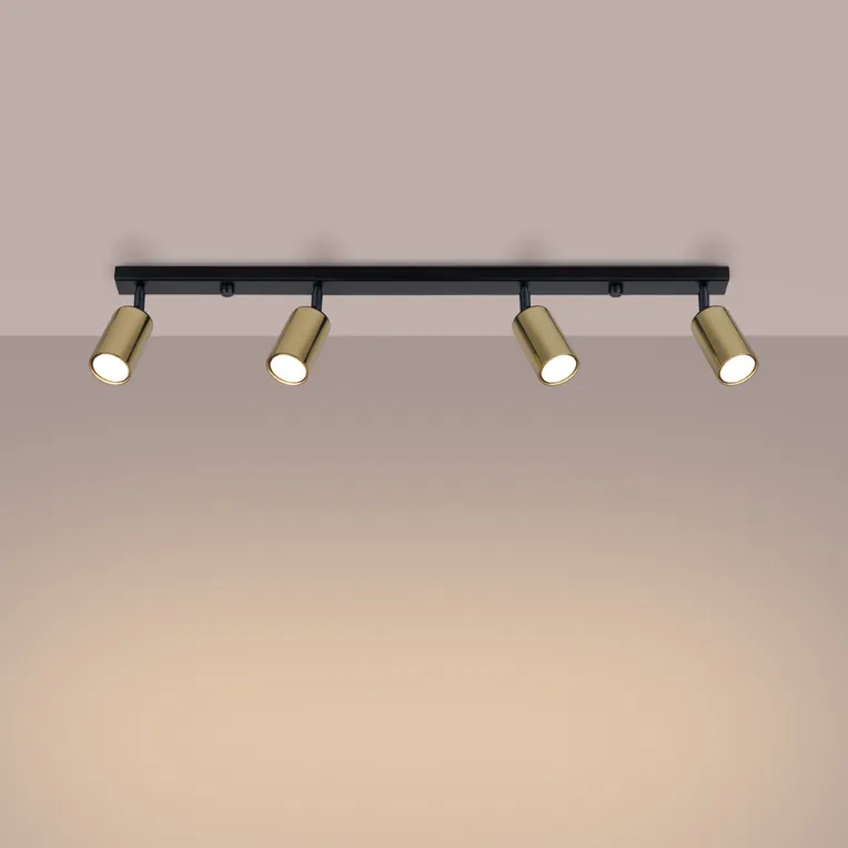 PLAFON WINX 4L 4XGU10 CZARNY/ZŁOTY