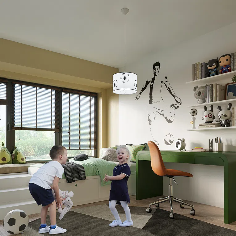 LAMPA WISZĄCA FOOTBALL A 30 1XE27 BIAŁY/CZARNY