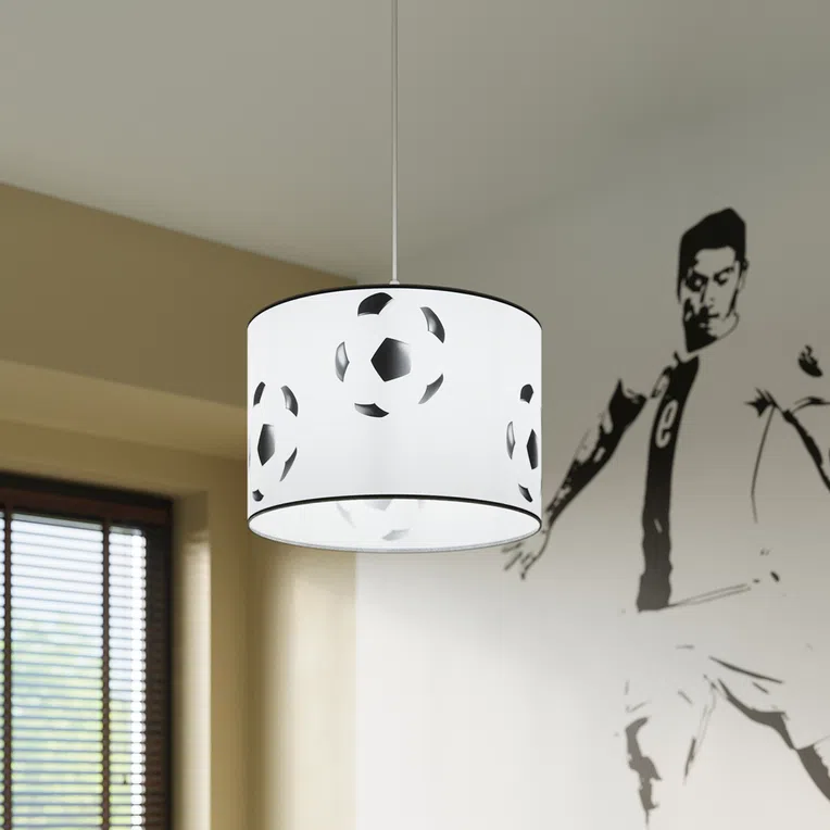 LAMPA WISZĄCA FOOTBALL A 30 1XE27 BIAŁY/CZARNY