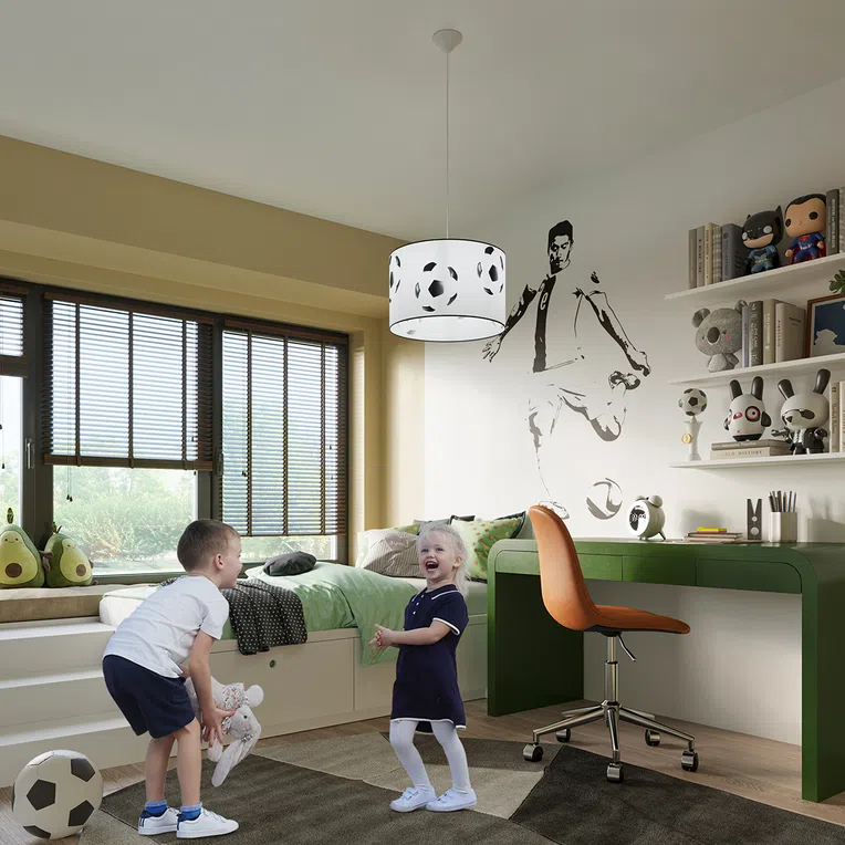 LAMPA WISZĄCA FOOTBALL A 40 1XE27 BIAŁY/CZARNY