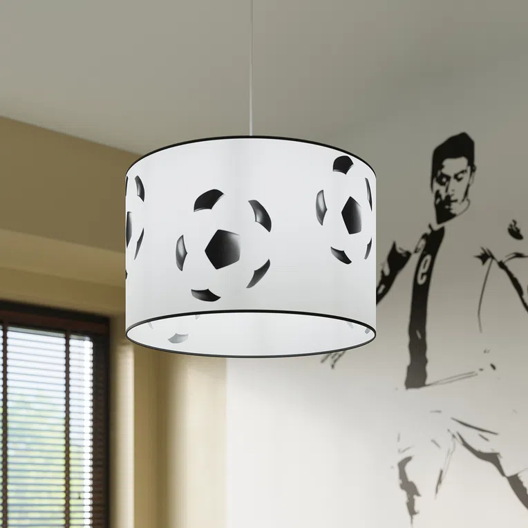 LAMPA WISZĄCA FOOTBALL A 40 1XE27 BIAŁY/CZARNY