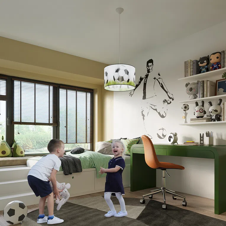 LAMPA WISZĄCA FOOTBALL C 40 1XE27 BIAŁY/CZARNY/ZIELONY