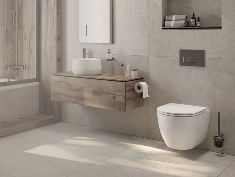 Miska Zawieszana Bezkołnierzowa Round Biała