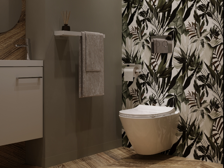 Bezkołnierzowa miska WC z wolnoopadającą deską POLI